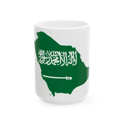 Flag-map of Saudi Arabia (Saudi Arabia) White Coffee Mug 15oz - Go Mug Yourself