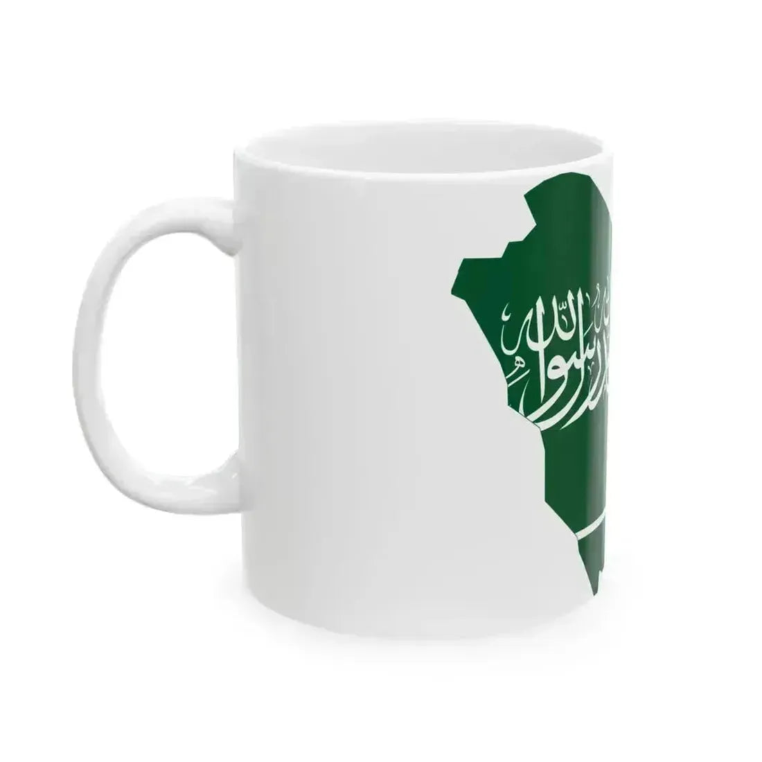 Flag map of Saudi Arabia (Saudi Arabia) White Coffee Mug - Go Mug Yourself