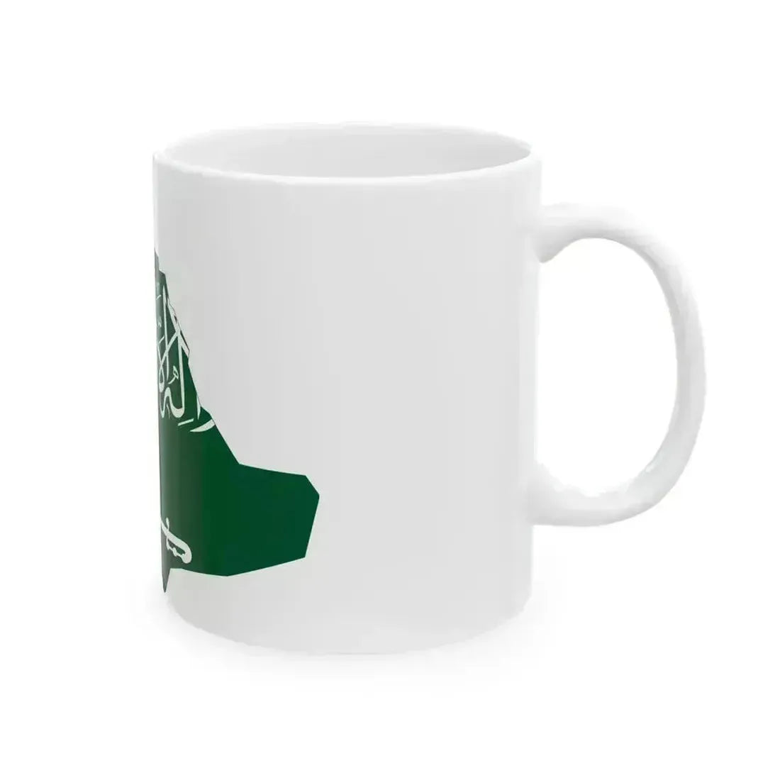 Flag map of Saudi Arabia (Saudi Arabia) White Coffee Mug - Go Mug Yourself