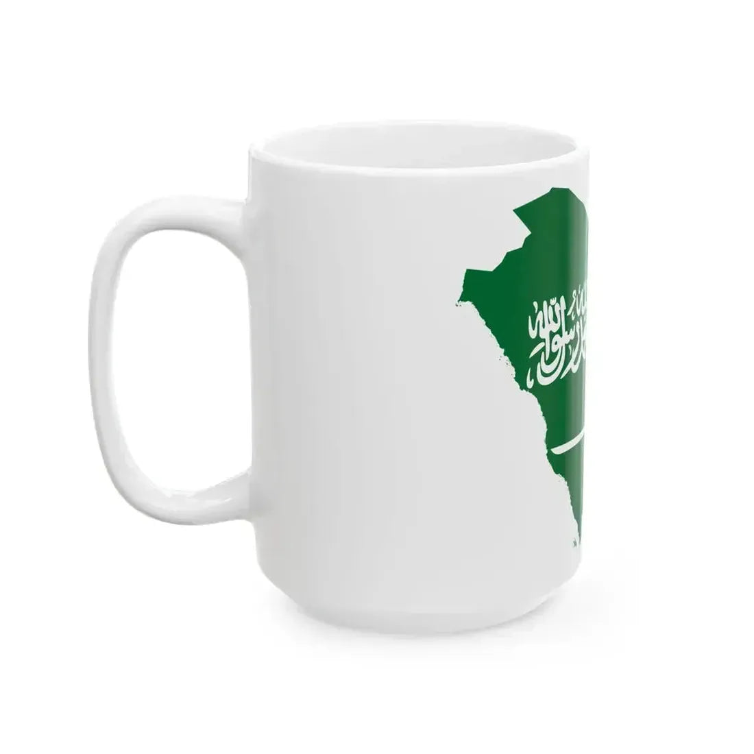 Flag-map of Saudi Arabia (Saudi Arabia) White Coffee Mug - Go Mug Yourself