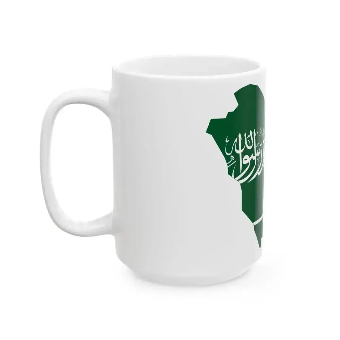 Flag map of Saudi Arabia (Saudi Arabia) White Coffee Mug - Go Mug Yourself