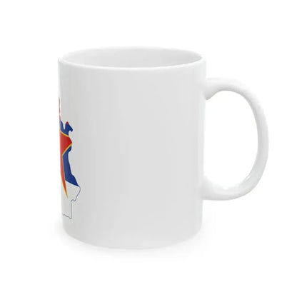 Flag map of Serbia 1947-1992 (Serbia) White Coffee Mug - Go Mug Yourself