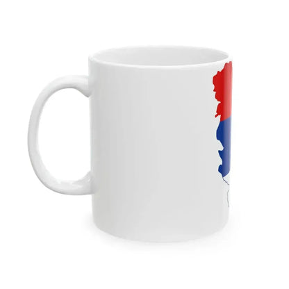 Flag map of Serbia 1992-2004 (Serbia) White Coffee Mug - Go Mug Yourself