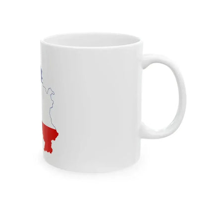 Flag map of Serbia and Montenegro 1992-2006 without Kosovo (Montenegro) White Coffee Mug - Go Mug Yourself