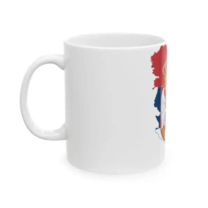 Flag map of Serbia without Kosovo (Serbia) White Coffee Mug - Go Mug Yourself