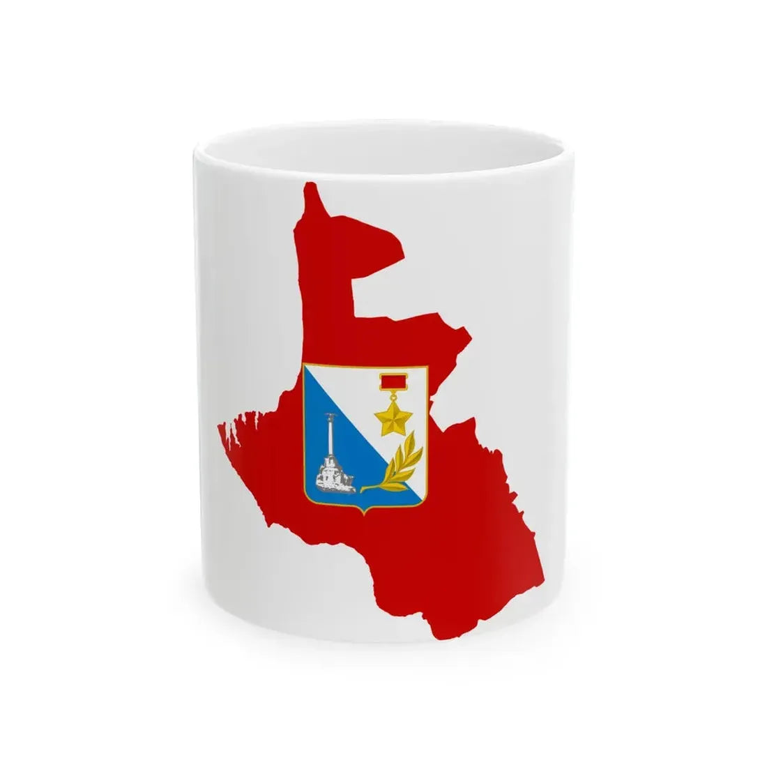 Flag-map of Sevastopol (Russia) White Coffee Mug 11oz - Go Mug Yourself