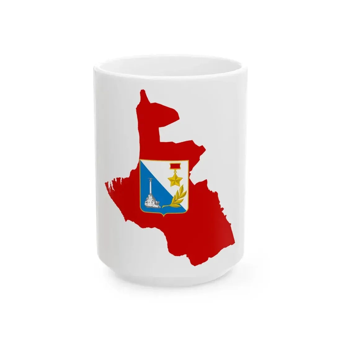 Flag-map of Sevastopol (Russia) White Coffee Mug 15oz - Go Mug Yourself