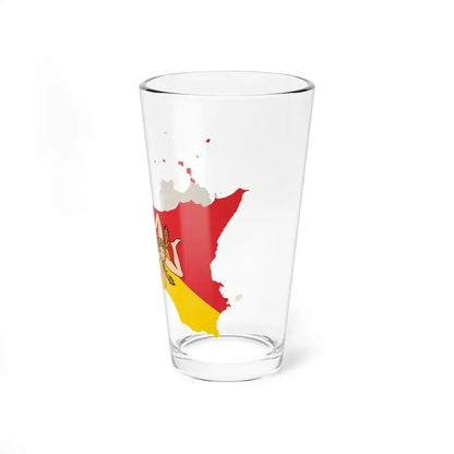 Flag-map of Sicily (Italy) Pint Glass 16oz - Go Mug Yourself