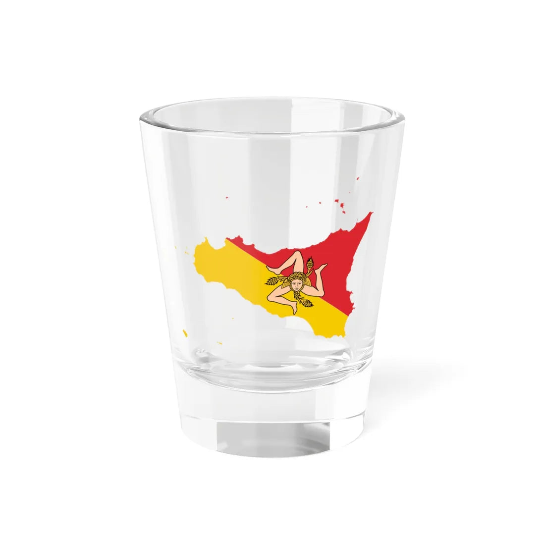 Flag-map of Sicily (Italy) Shot Glass 1.5oz 1.5oz - Go Mug Yourself