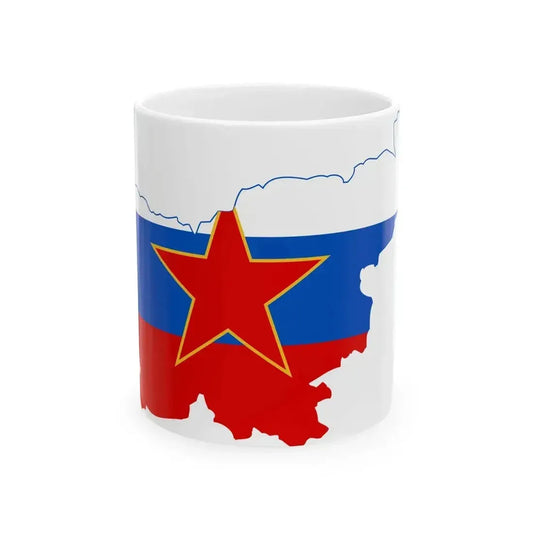 Flag map of Slovenia 1945-1991 (Slovenia) White Coffee Mug 11oz - Go Mug Yourself