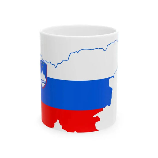 Flag-map of Slovenia (Slovenia) White Coffee Mug 11oz - Go Mug Yourself