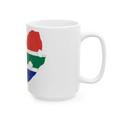 Flag map of South Africa (South Africa) White Coffee Mug - Go Mug Yourself