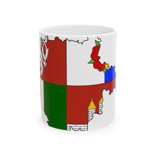 Flag-map of South Bohemian Region (Czech Republic) White Coffee Mug-11oz-Go Mug Yourself