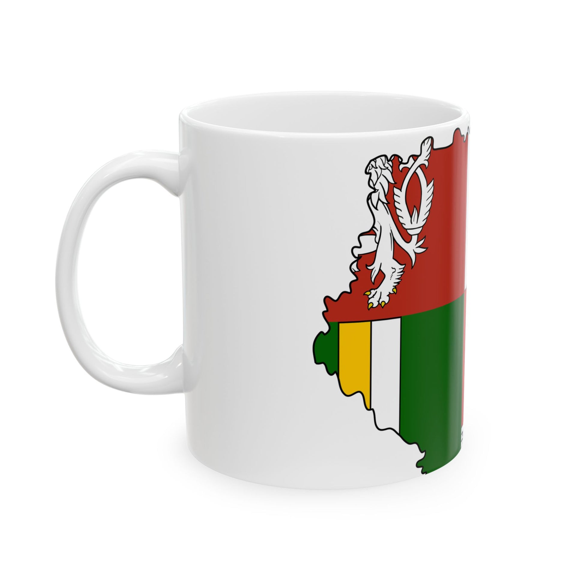 Flag-map of South Bohemian Region (Czech Republic) White Coffee Mug-Go Mug Yourself