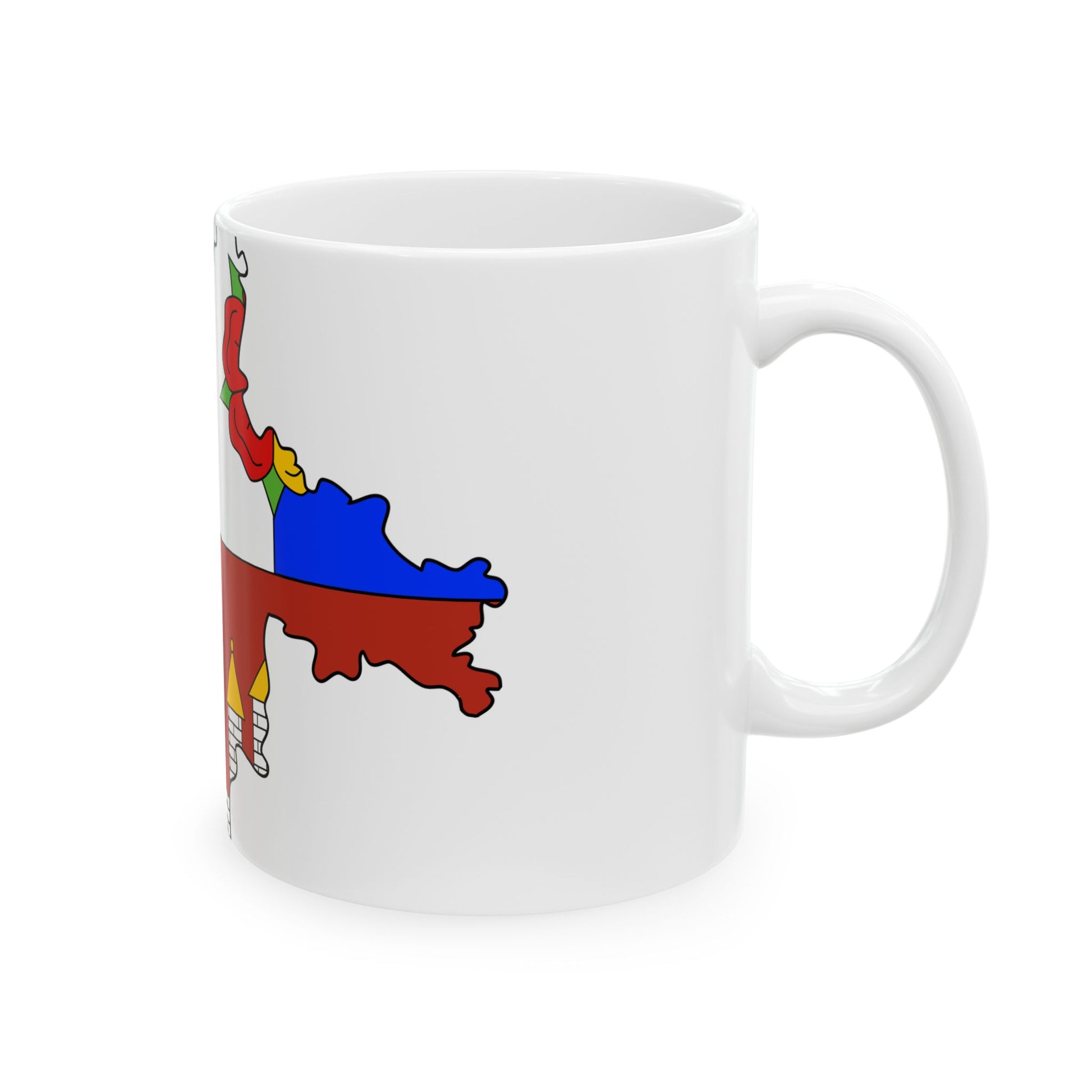 Flag-map of South Bohemian Region (Czech Republic) White Coffee Mug-Go Mug Yourself