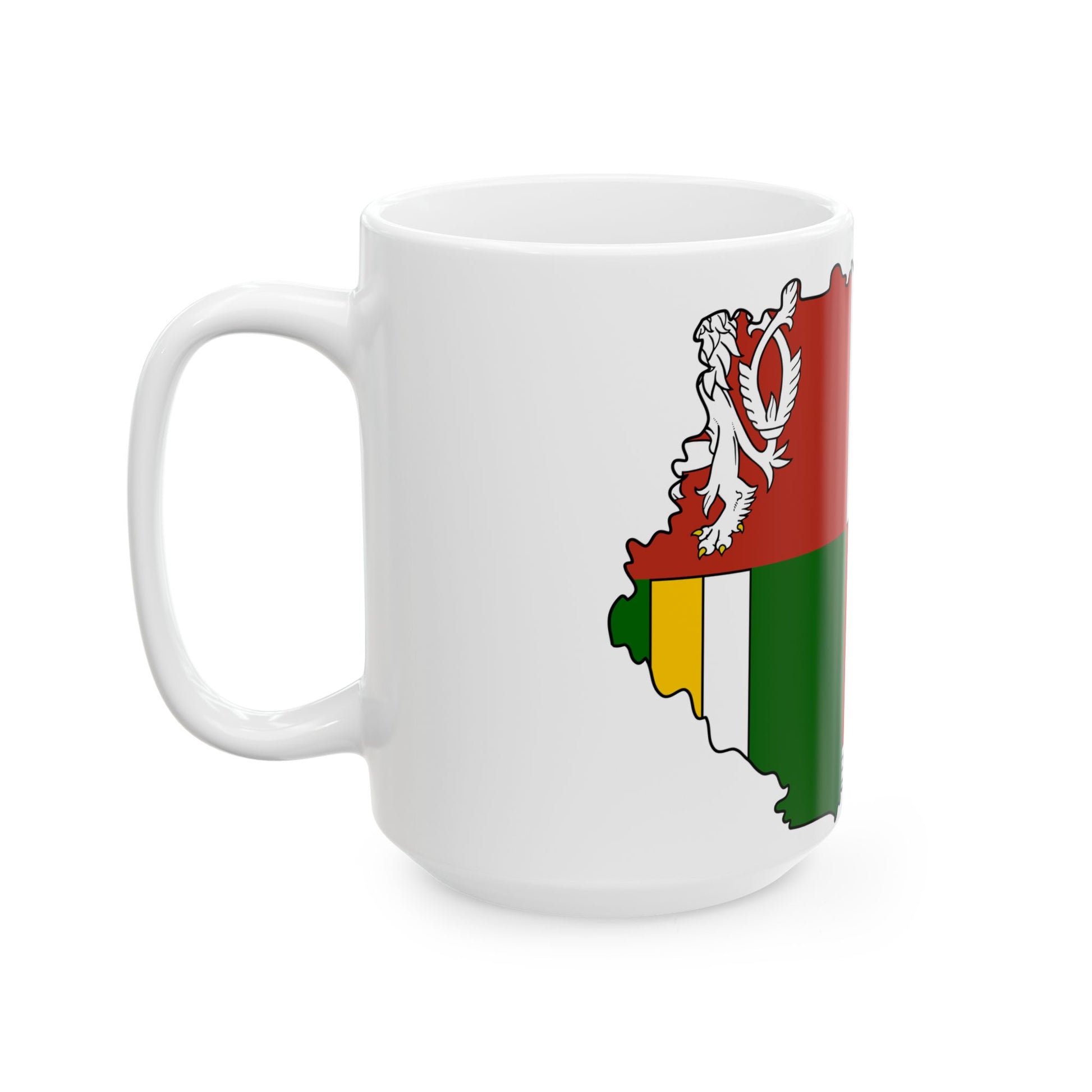 Flag-map of South Bohemian Region (Czech Republic) White Coffee Mug-Go Mug Yourself