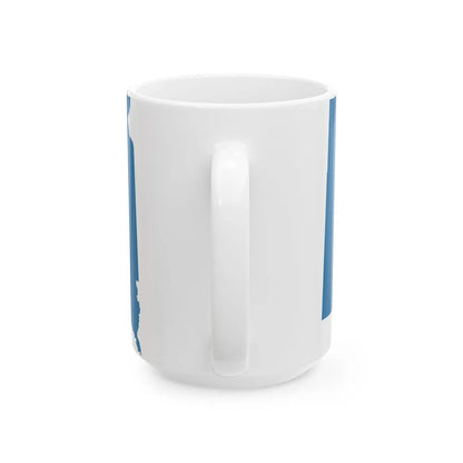 Flag-map of South Dakota (United States) White Coffee Mug - Go Mug Yourself
