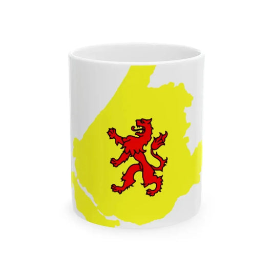 Flag-map of South Holland (Netherlands) White Coffee Mug 11oz - Go Mug Yourself