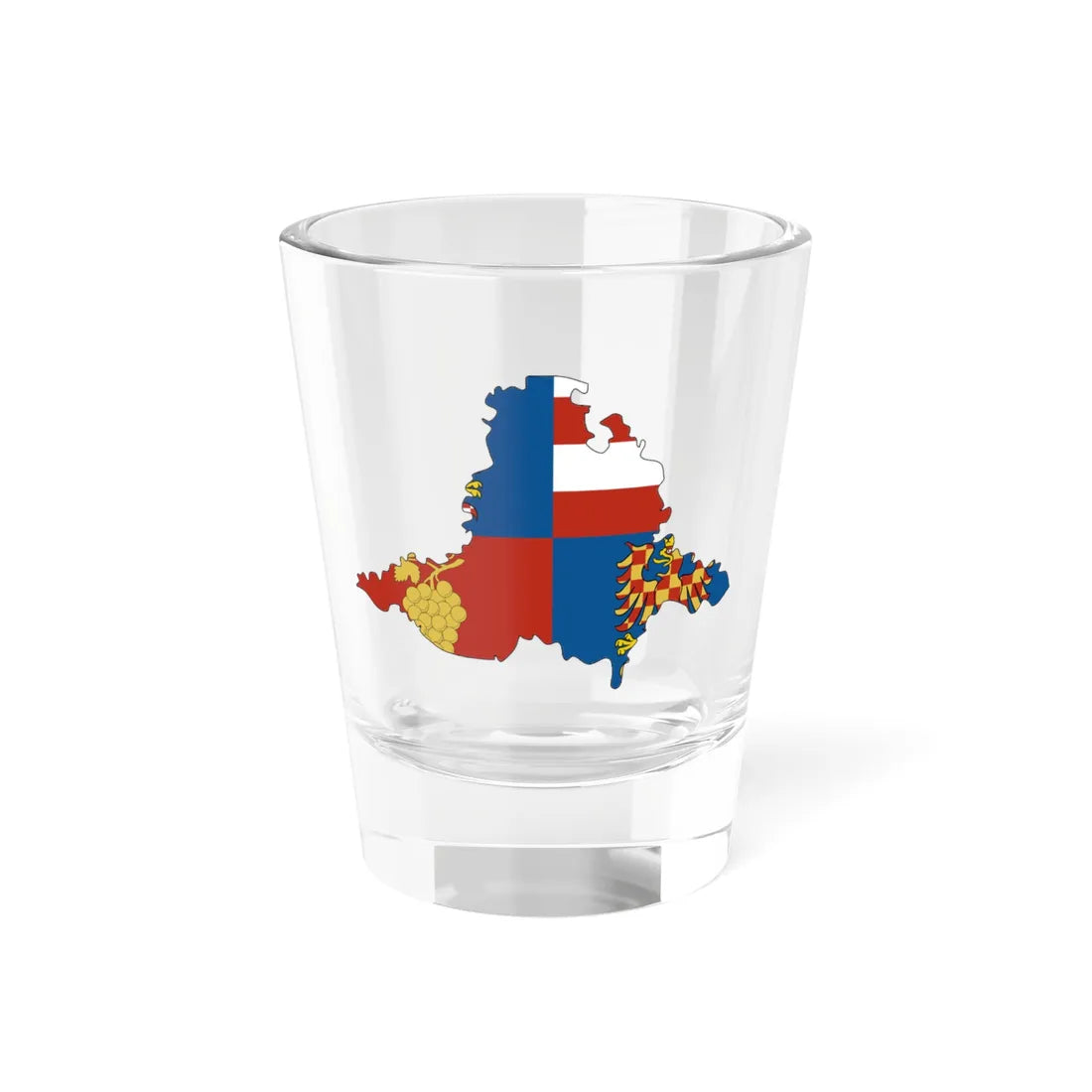Flag-map of South Moravian Region (Czech Republic) Shot Glass 1.5oz 1.5oz - Go Mug Yourself