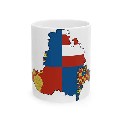 Flag-map of South Moravian Region (Czech Republic) White Coffee Mug 11oz - Go Mug Yourself
