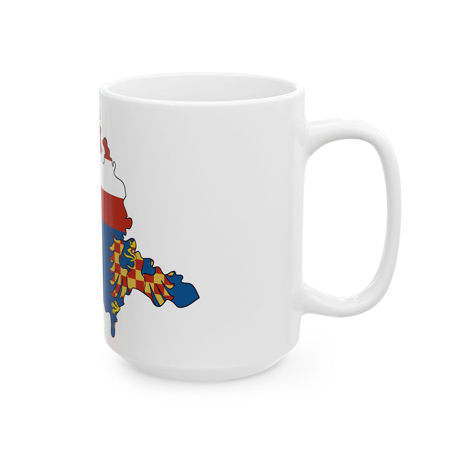 Flag-map of South Moravian Region (Czech Republic) White Coffee Mug-Go Mug Yourself