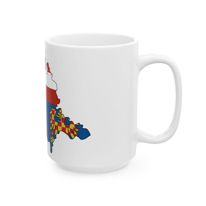 Flag-map of South Moravian Region (Czech Republic) White Coffee Mug-Go Mug Yourself