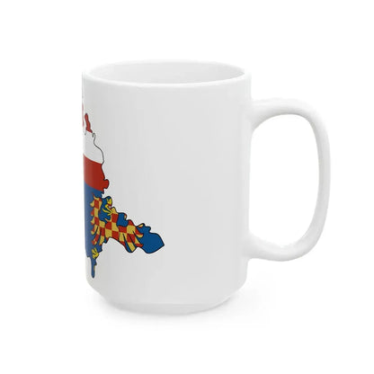 Flag-map of South Moravian Region (Czech Republic) White Coffee Mug - Go Mug Yourself
