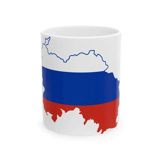 Flag-map of South Ossetia-Russia (Russia) White Coffee Mug 11oz - Go Mug Yourself