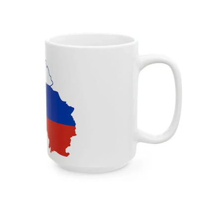 Flag-map of South Ossetia-Russia (Russia) White Coffee Mug - Go Mug Yourself
