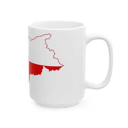 Flag map of South tyrol Autonomous Province of Bolzano (Italy) White Coffee Mug - Go Mug Yourself