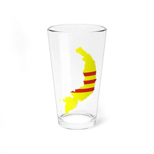 Flag-map of South Vietnam (Vietnam) Pint Glass 16oz 16oz - Go Mug Yourself