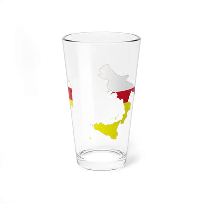 Flag map of Southern Italy (Italy) Pint Glass 16oz 16oz - Go Mug Yourself