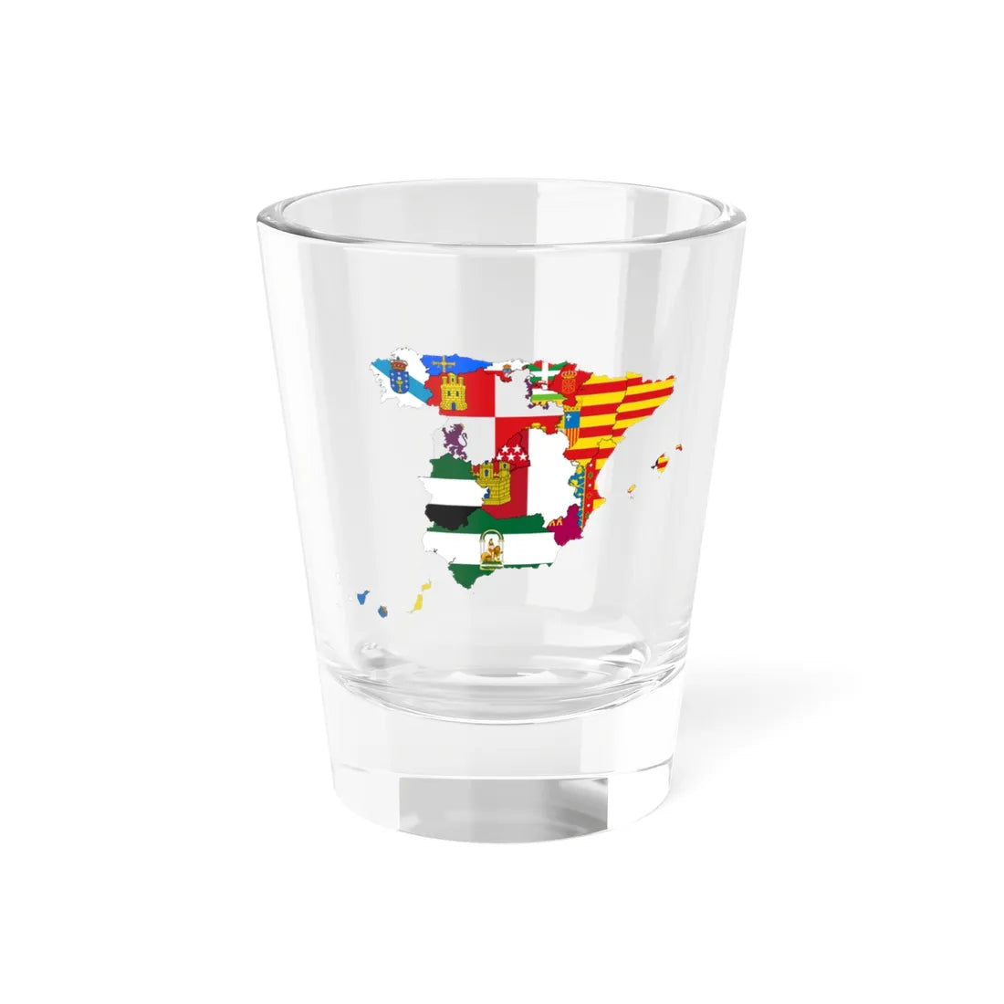 Flag-map of Spain subdivisions (Spain) Shot Glass 1.5oz 1.5oz - Go Mug Yourself
