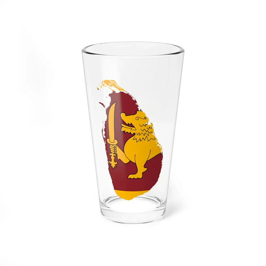 Flag-map of Sri Lanka (Sri Lanka) Pint Glass 16oz 16oz - Go Mug Yourself