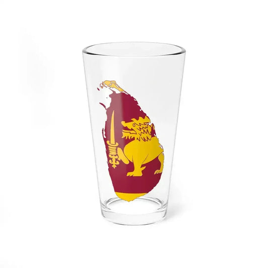 Flag map of Sri Lanka (Sri Lanka) Pint Glass 16oz 16oz - Go Mug Yourself