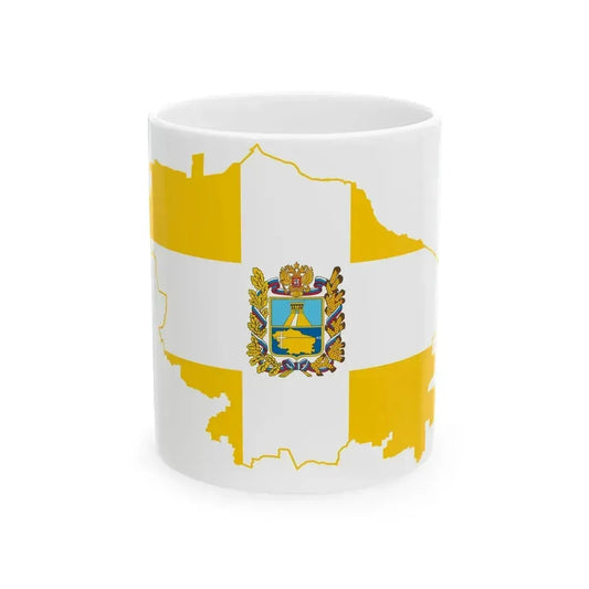 Flag map of Stavropol Krai (Russia) White Coffee Mug 11oz - Go Mug Yourself
