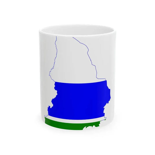 Flag-map of Sverdlovsk Oblast (Russia) White Coffee Mug 11oz - Go Mug Yourself