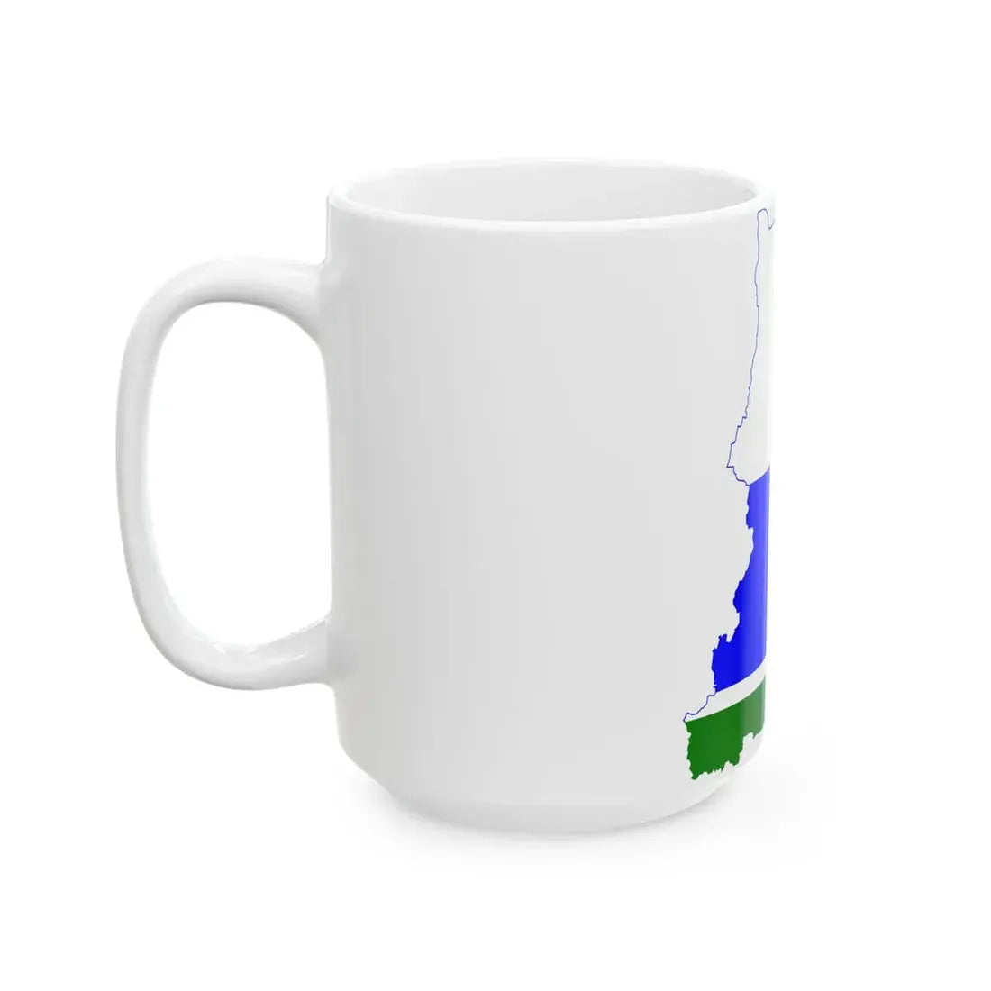 Flag-map of Sverdlovsk Oblast (Russia) White Coffee Mug - Go Mug Yourself