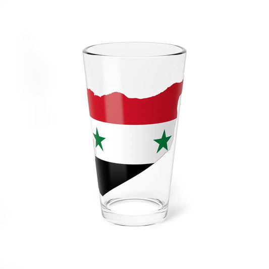 Flag-map of Syria Irredentist (Syria) Pint Glass 16oz 16oz - Go Mug Yourself