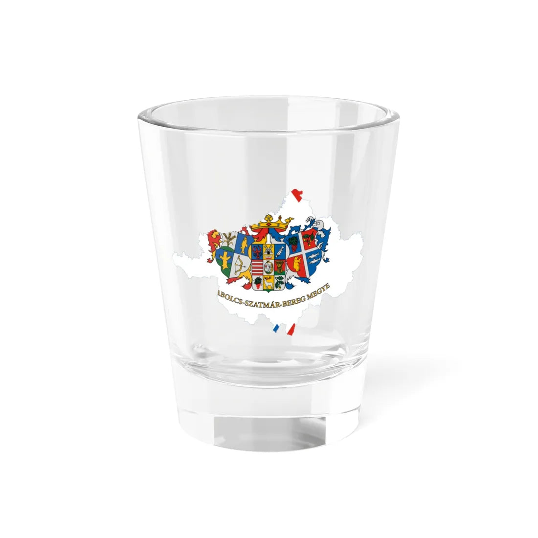 Flag-map of Szabolcs-Szatmar-Bereg County (Hungary) Shot Glass 1.5oz 1.5oz - Go Mug Yourself