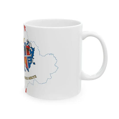 Flag-map of Szabolcs-Szatmar-Bereg County (Hungary) White Coffee Mug - Go Mug Yourself