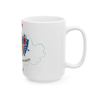Flag-map of Szabolcs-Szatmar-Bereg County (Hungary) White Coffee Mug - Go Mug Yourself