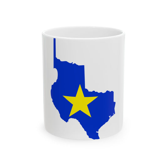 Flag-map of Texas 1836-1839 (United States) White Coffee Mug-11oz-Go Mug Yourself