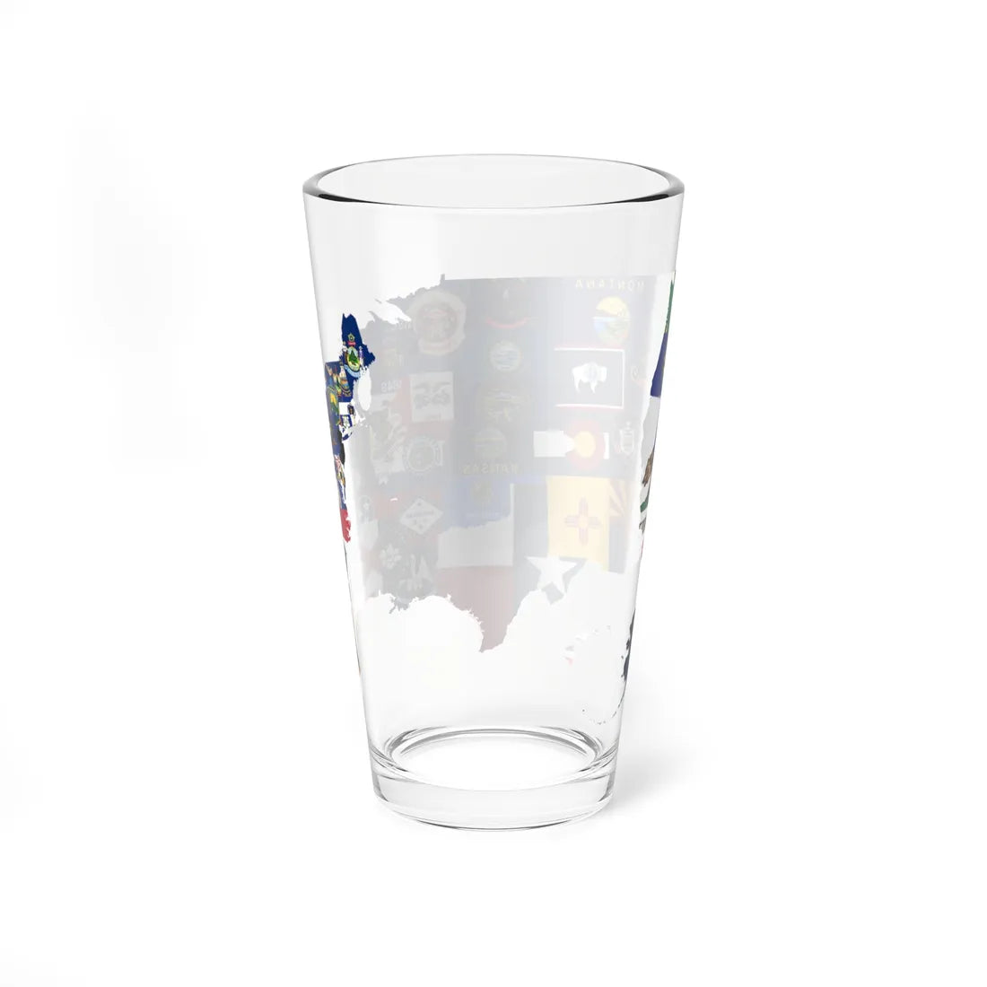 Flag-map of the 50 states of the United States (United States) Pint Glass 16oz - Go Mug Yourself