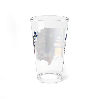 Flag-map of the 50 states of the United States (United States) Pint Glass 16oz - Go Mug Yourself