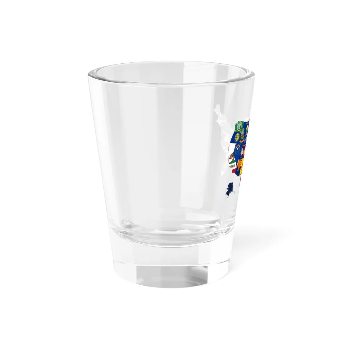 Flag-map of the 50 states of the United States (United States) Shot Glass 1.5oz - Go Mug Yourself
