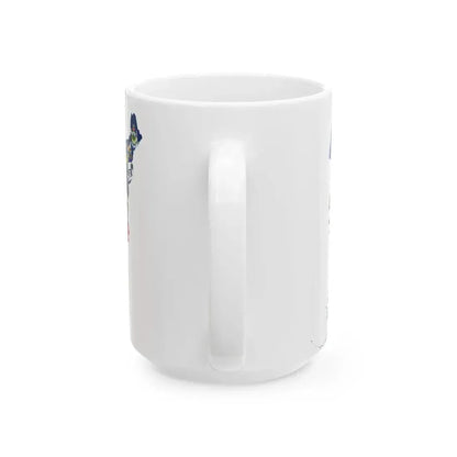 Flag-map of the 50 states of the United States (United States) White Coffee Mug - Go Mug Yourself