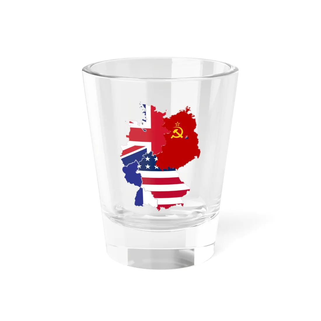 Flag-map of the allied-occupied Germany (Germany) Shot Glass 1.5oz 1.5oz - Go Mug Yourself