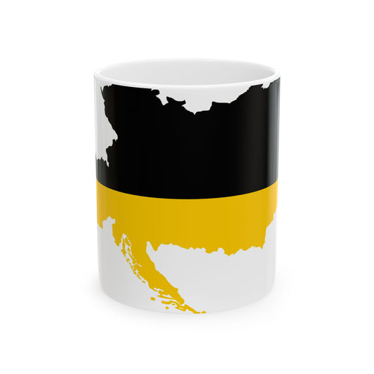 Flag map of the Austrian Empire 1816-1869 (Croatia) White Coffee Mug-11oz-Go Mug Yourself