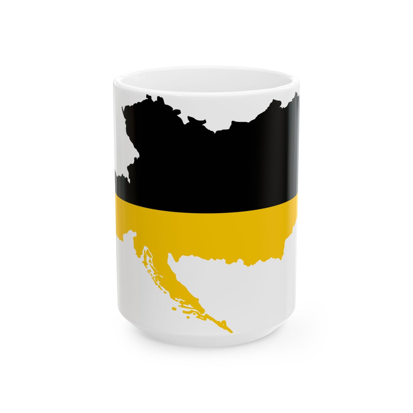 Flag map of the Austrian Empire 1816-1869 (Croatia) White Coffee Mug-15oz-Go Mug Yourself